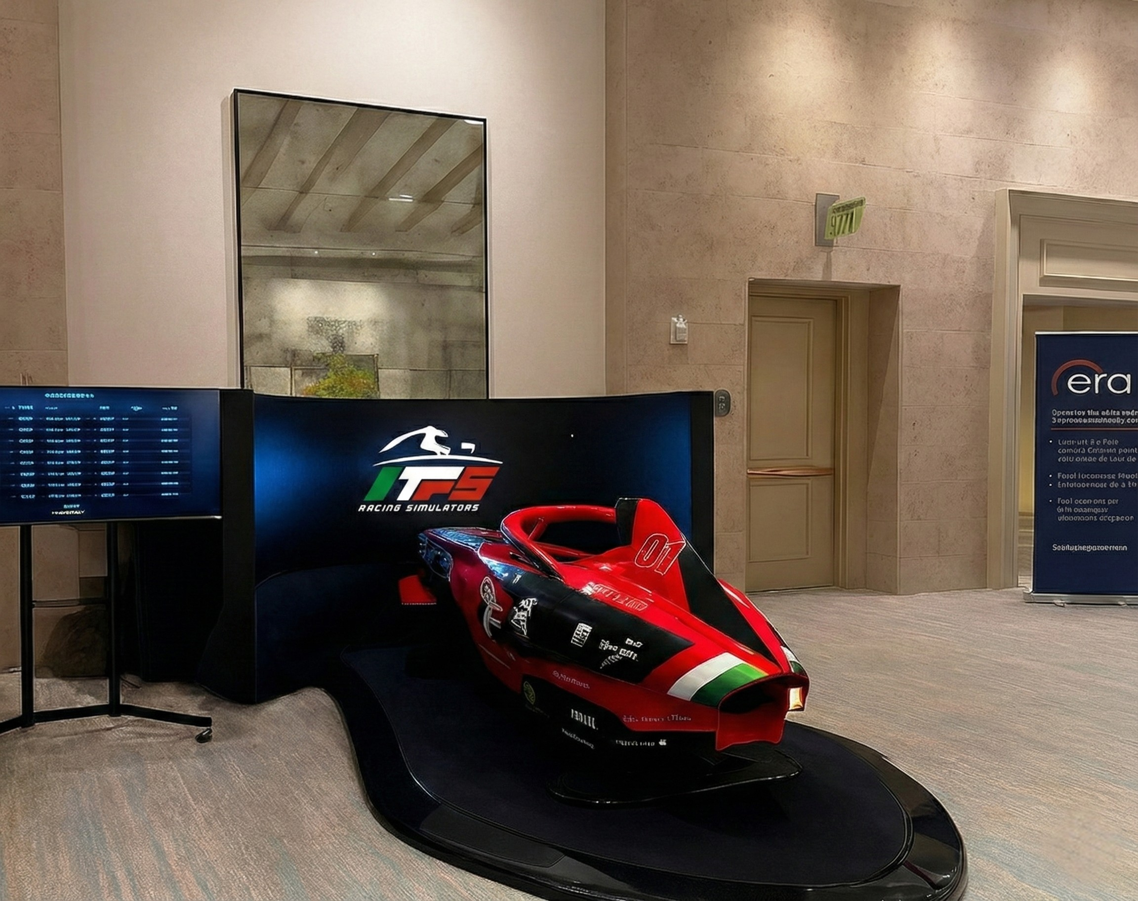 ITRS Racing Simulator in luxury hotel lobby